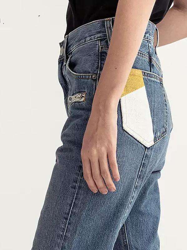 Quần Jeans Nữ MOUSSY Japanese Washed Irregular Zipper Jeans - SIZE 26