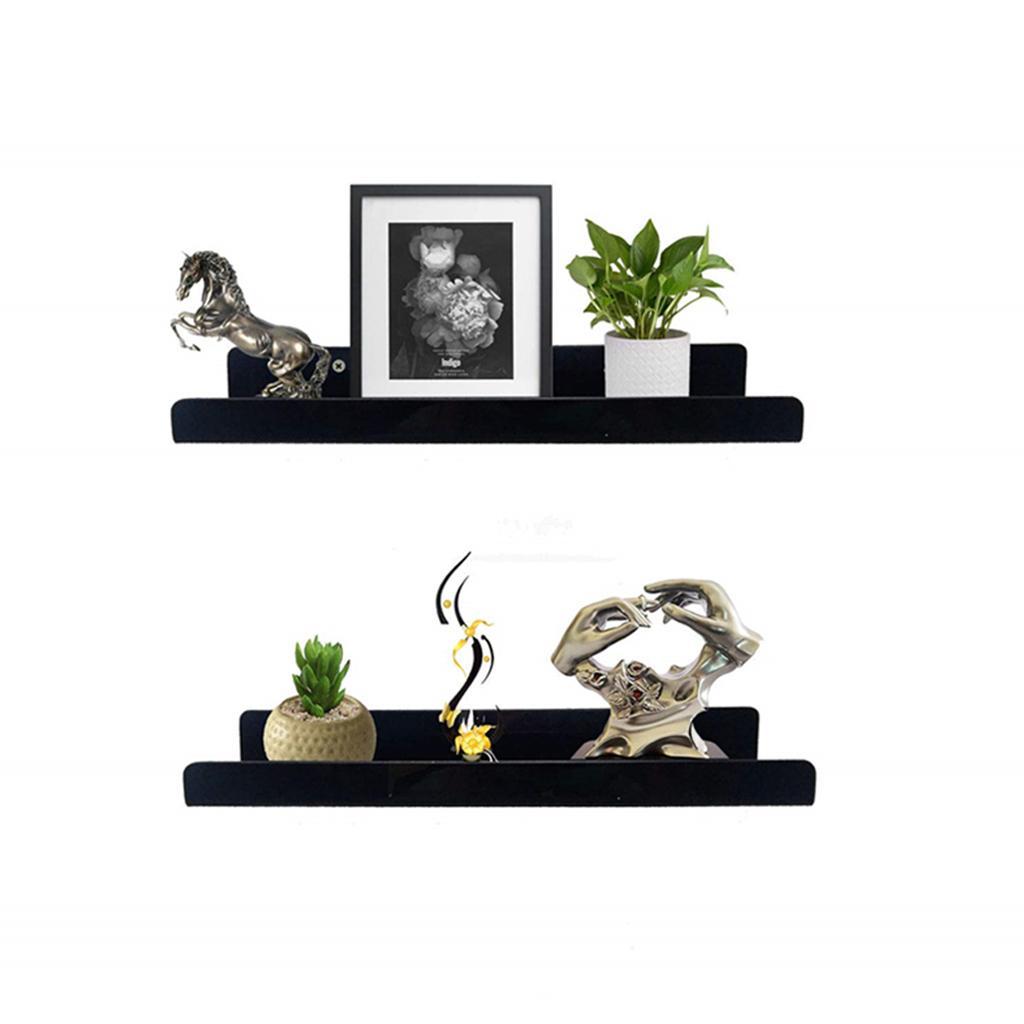 Acrylic Floating Wall Ledge Shelves Book Cosmetics Rack Kid Storage Display