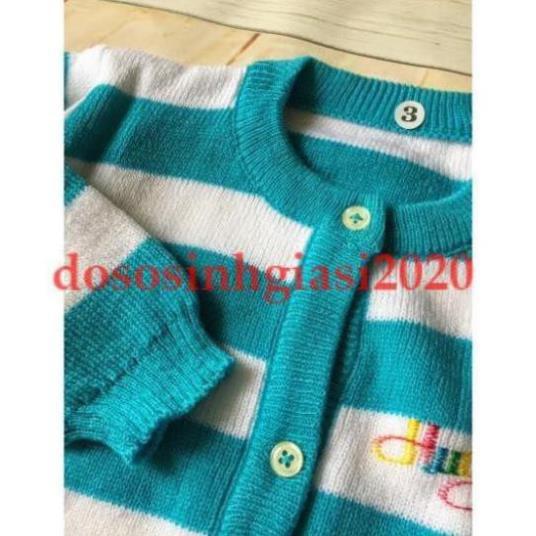 Áo khoác len cúc giữa sọc cho bé sơ sinh đến 9kg