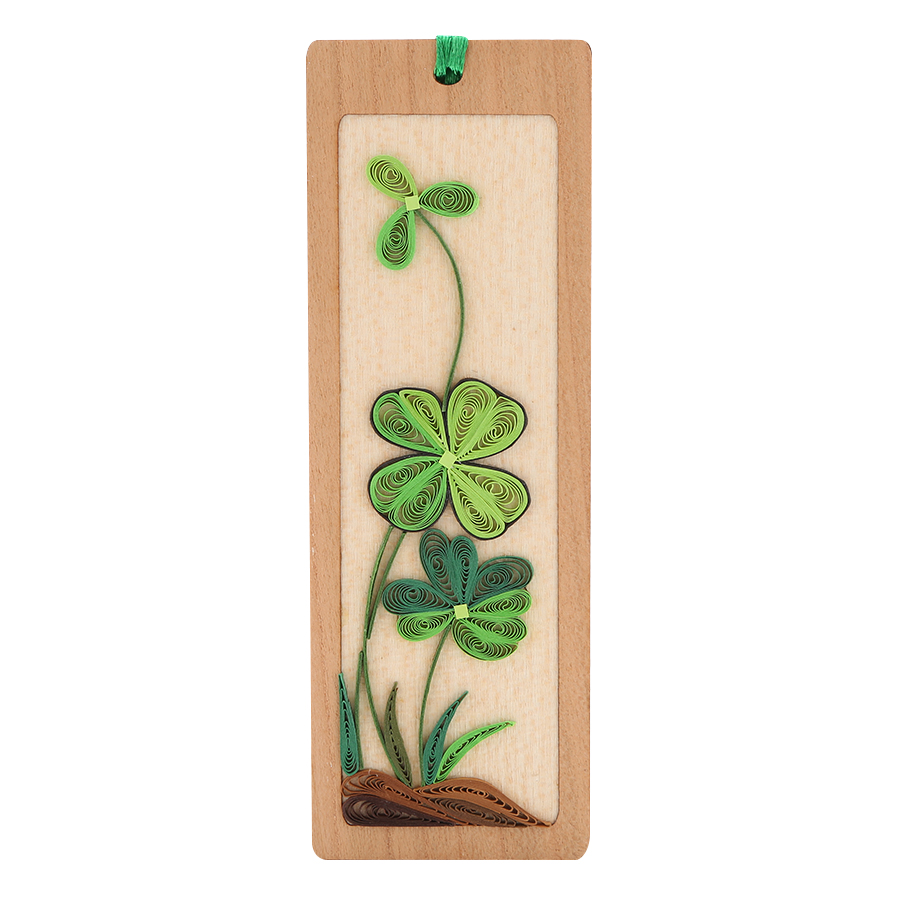 Bookmark Quilling &amp; Veneer Nhỏ Việt Net - Cỏ Bốn Lá