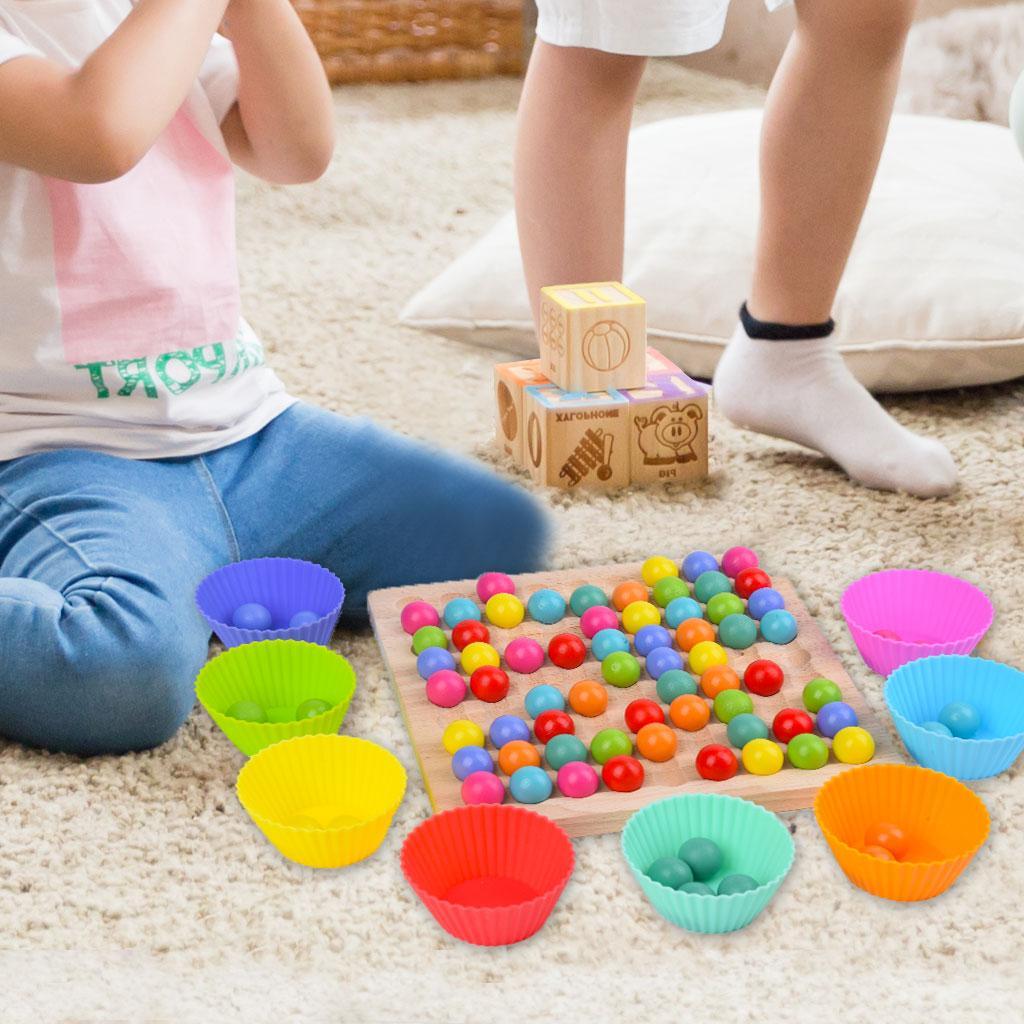 Colorful Wooden Beads Game for Toddler Multiplayer PK Math Learning
