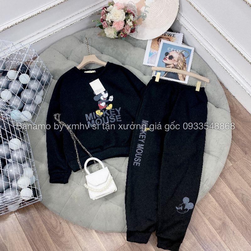 Bộ Mickey nữ chất nỉ đẹp siêu ấm thời trang 197