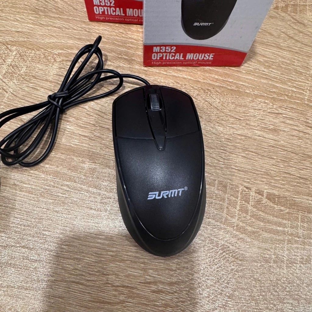 Chuột máy tính văn phòng SURMT M352 có dây chuẩn cổng USB 1000dpi thiết kế ôm gọn tay dễ chịu - Optical mouse - miếng lót chuột