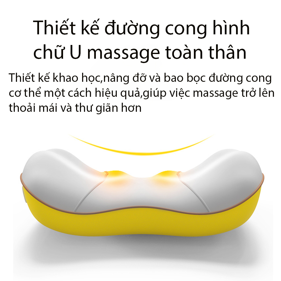 Gối tựa lưng massage sưởi ấm, massage cổ vai gáy đa năng Pillows Maxalation Art cao cấp (Không dây)