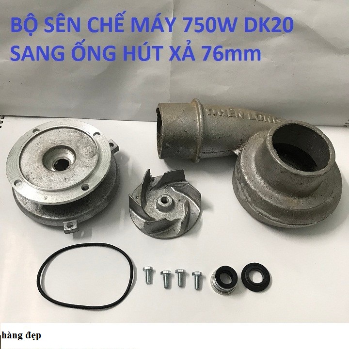 Bộ sên bơm đầu bơm đường kính ra 76 chuyển máy 750w sang ống hút 76