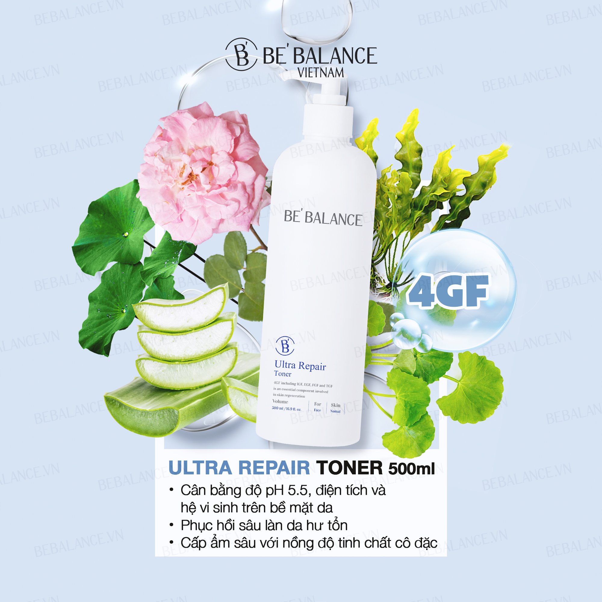 Nước hoa hồng BEBALANCE Ultra Repair Toner 500ml