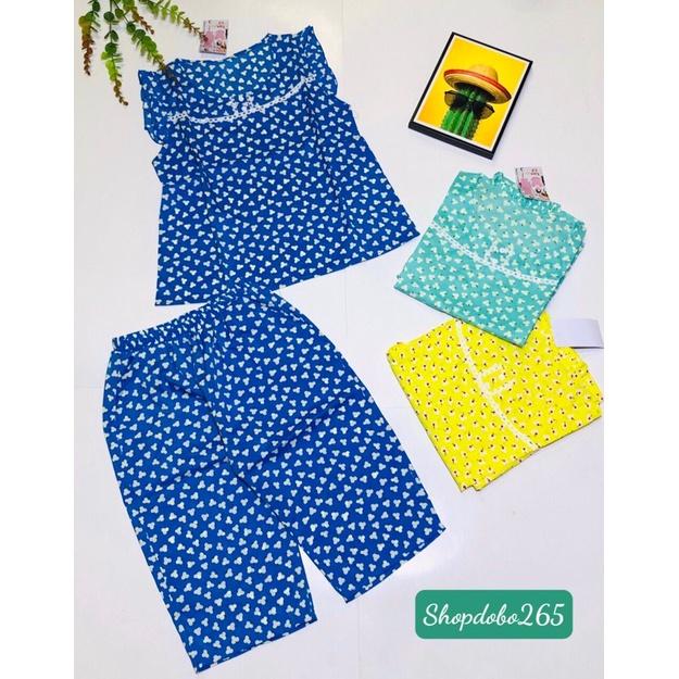 Đồ bộ nữ,đồ ngủ mặc nhà lửng vải lụa BL 34 họa tiết hoa nhí dễ thương size 45-57kg.