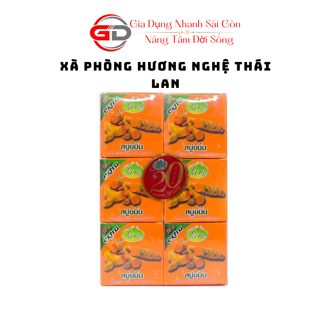 Xà Phòng Nghệ Thái Lan JAM Turmeric Gluta Collagen Soap Bộn 12 Cục