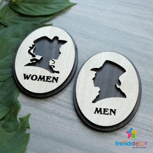 Bảng Gỗ Decor Bảng Treo Cửa Nhà Vệ Sinh Toilet Wc