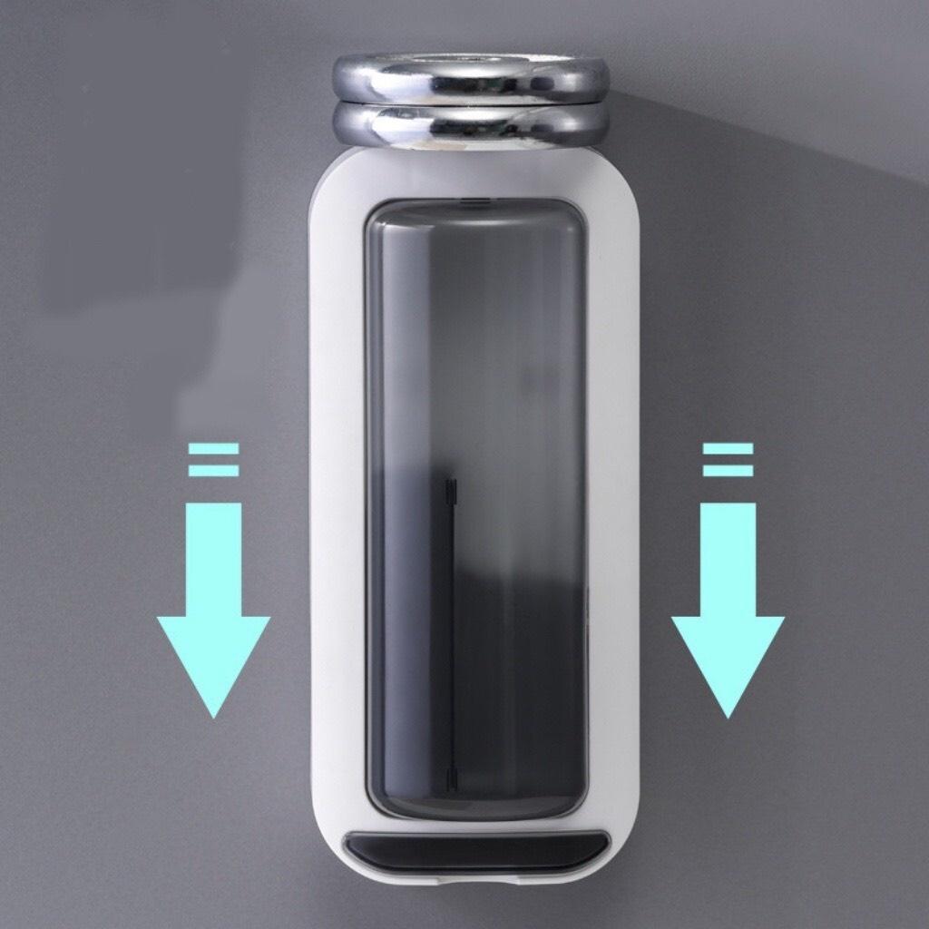 Ống đũa treo tường đựng đũa thìa dán tường xoay 360 độ có khay thoát nước, dụng cụ phòng bếp siêu tiện lợi