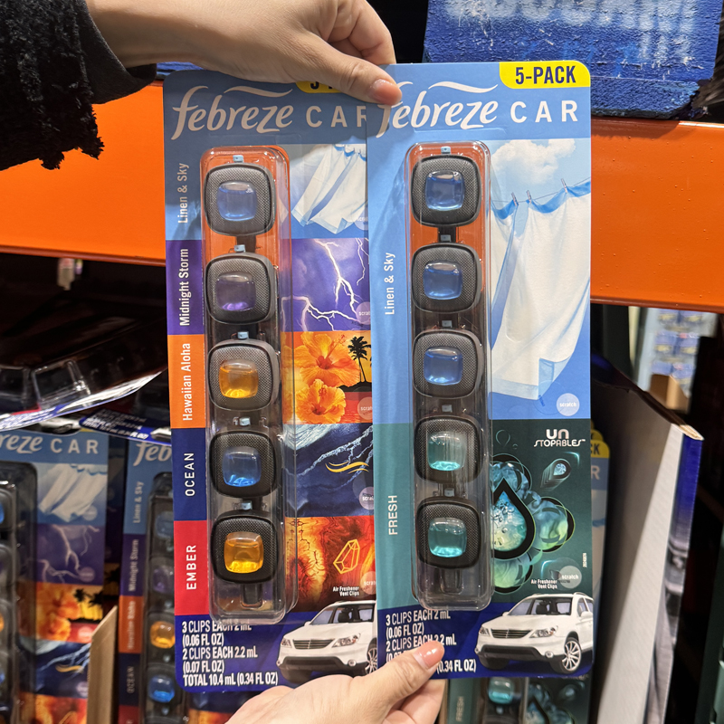 Nước hoa ô tô kẹp cửa gió Febreze Car cao cấp set 5 lọ của Mỹ