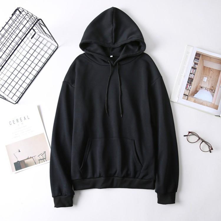 Áo Hoodie trơn Unisex Hàn Quốc(kèm ảnh thật)