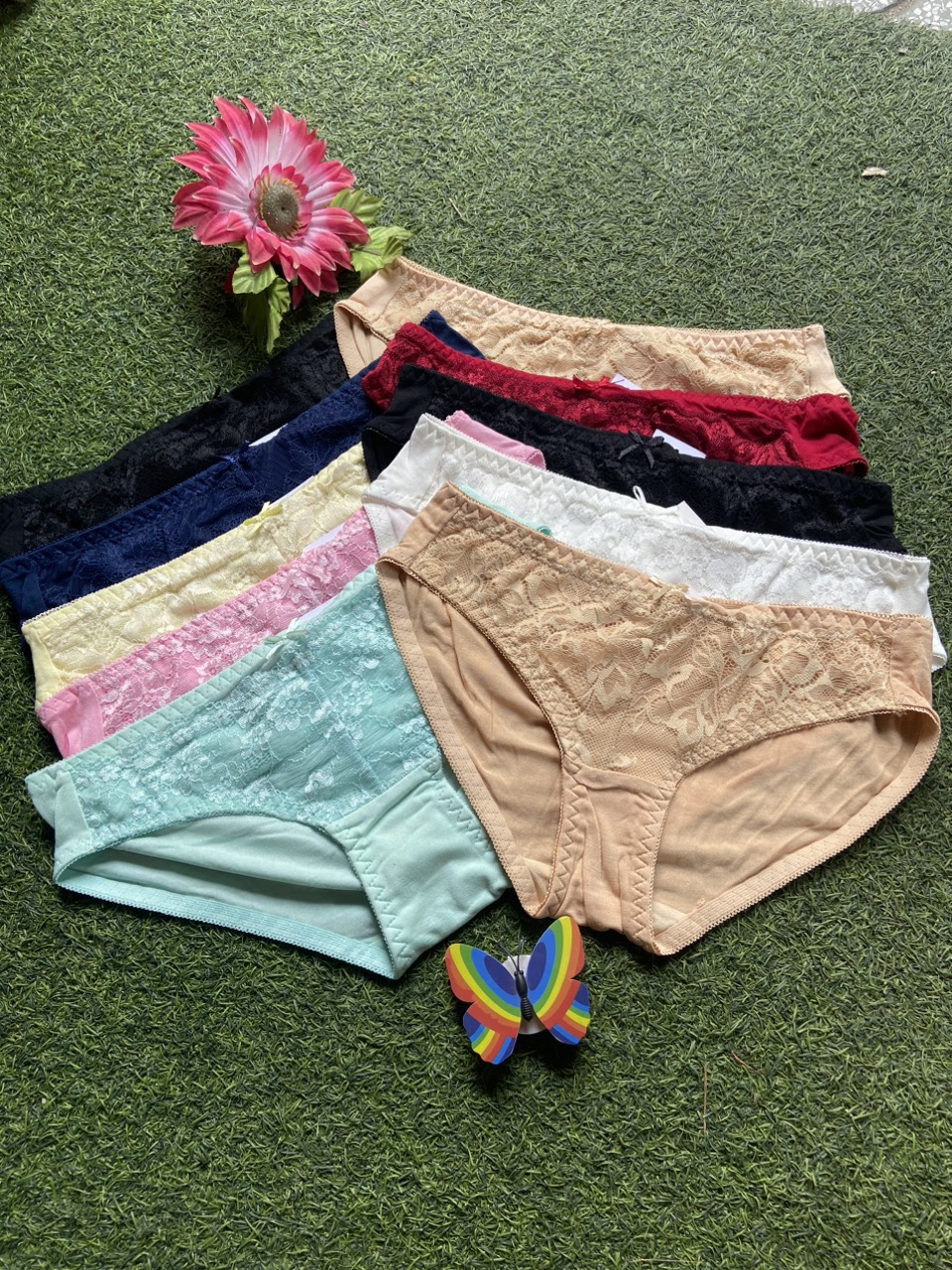 Combo 10 Quần Lót Nữ Cotton Ren Size M từ 45 - 48 kg tuỳ chiều cao