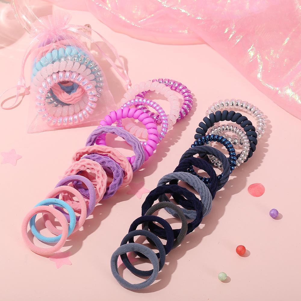 Ifyou Korean Fashion Colorful Hair Tie Simple Temperament Plastic Elastic Rubber Band Women Hair Accessories Gift