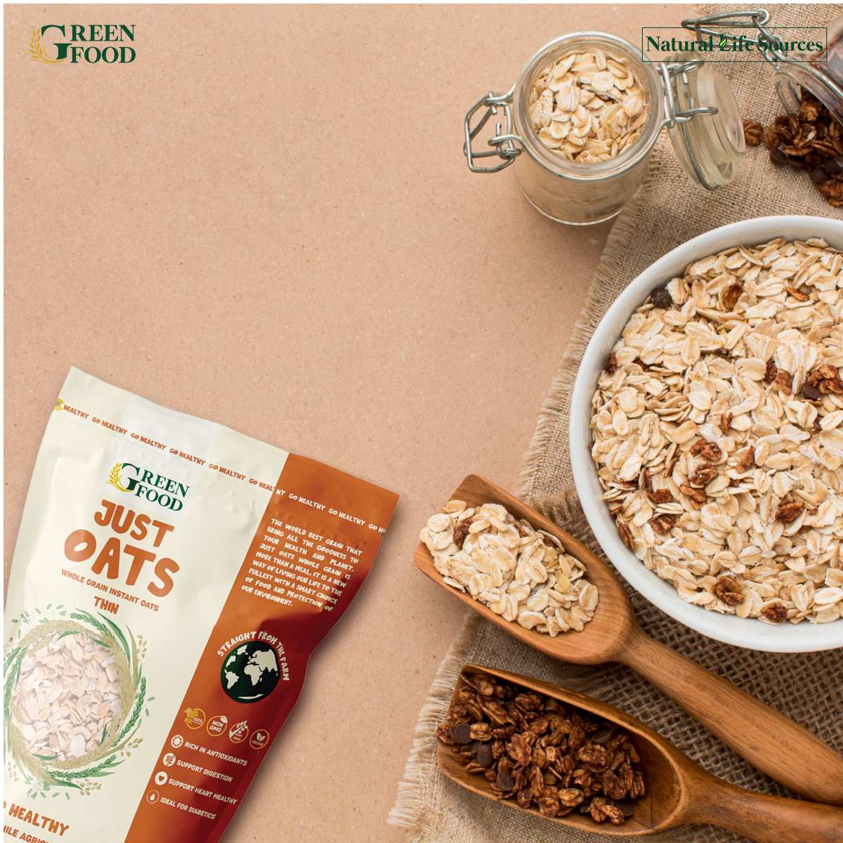 Yến mạch Chile Just Oats - cán mỏng