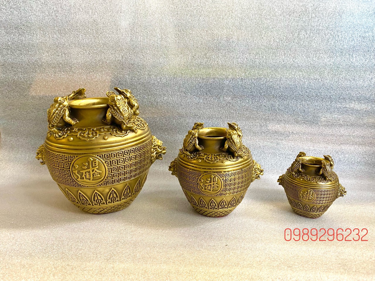 Hũ Cóc Thiềm Thừ Chiêu Tài Lộc bằng đồng vàng - Hũ Cóc to phòng thủy