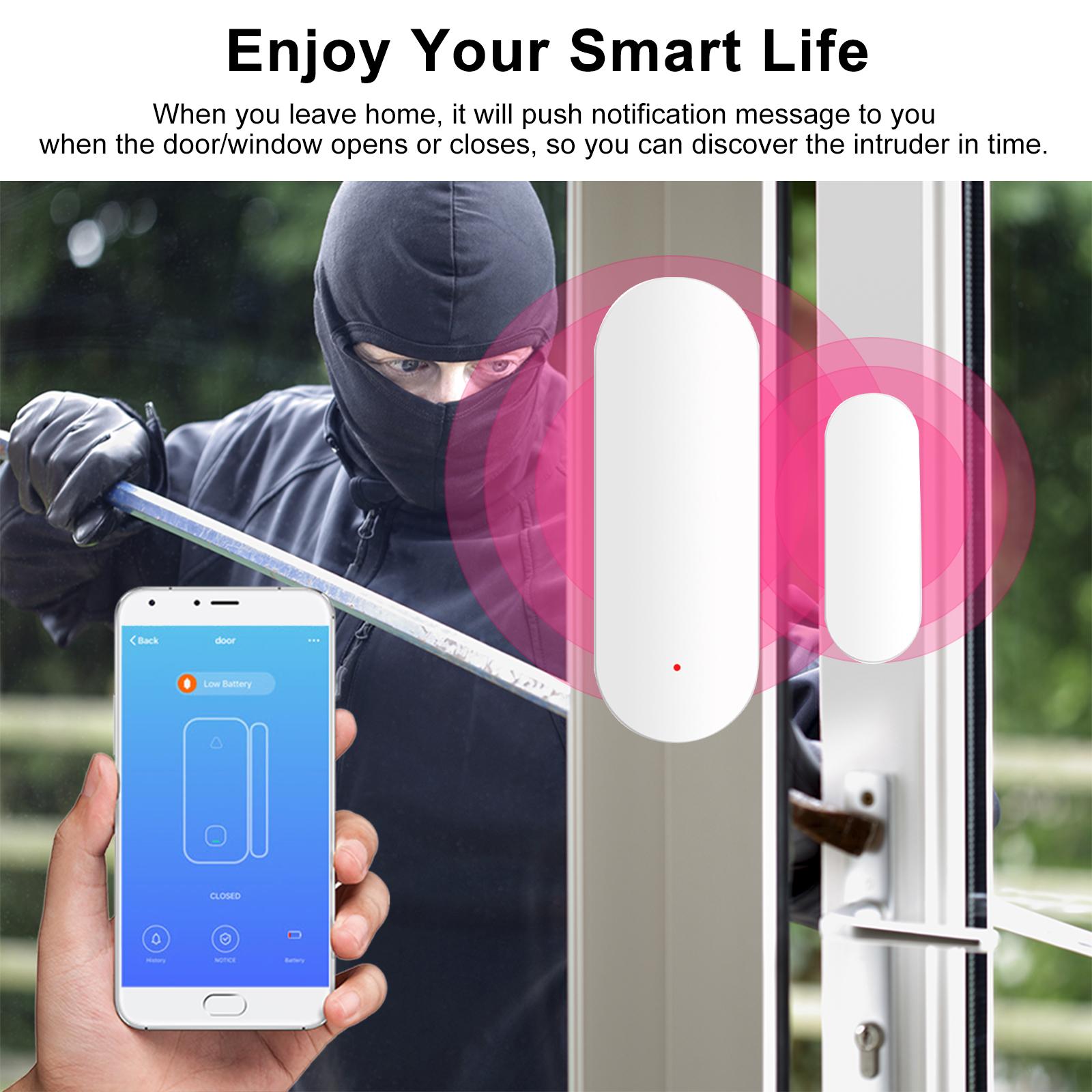Hình ảnh Zigbee Smart Door Sensor Tuya APP Control Door Open / Closed Detector Magnetic Switch Window Sensor Smart Home Security Alarm