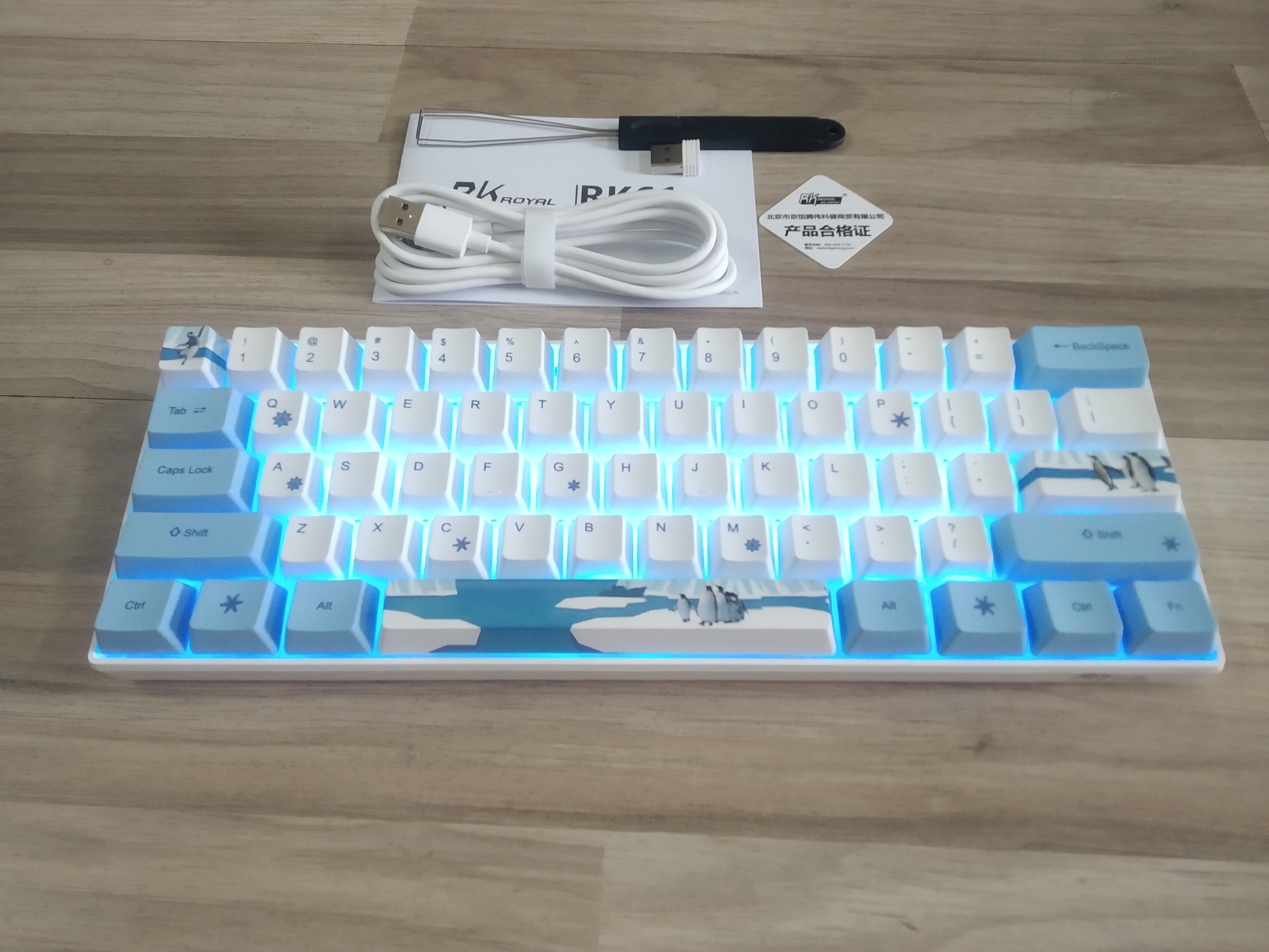 Bàn phím cơ không dây RK61 - Phiên bản giới hạn- Keycap PBT, công nghệ in Dye-sub, nhiều màu sắc, hoạ tiết. Chính hãng Royal Kludge