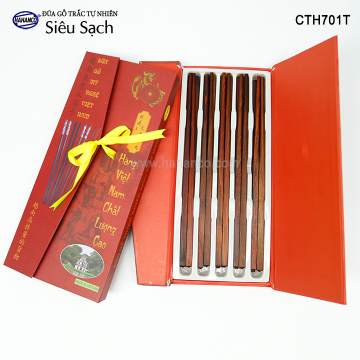 Đũa gỗ Trắc Việt Nam vân đẹp siêu sạch (10 đôi rất đẹp) - CTH701T - gỗ Trắc tự nhiên - Sang trọng trên bàn ăn