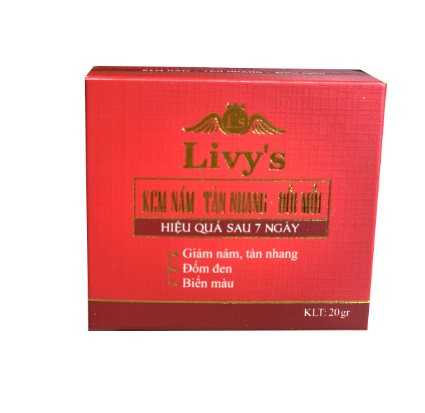 Kem Nám - Tàng Nhang-Đồi Mồi Dưỡng Trắng Da Mặt Livy 20G