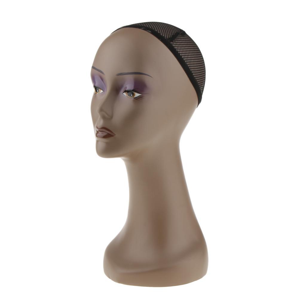 2pcs Plastic Mannequin Head Model Glasses Hat Wig Display Stand with Net