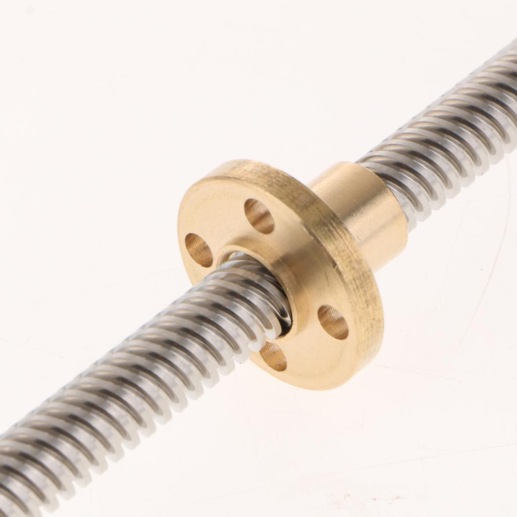 T8 Stainless Lead Screw With Copper Nut For 3D Printer Kit Parts Dia 8mm