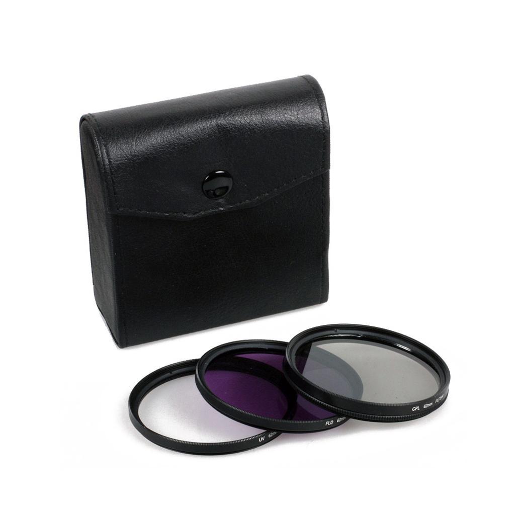 55mm Multi Coated Filter Kit: UV+CPL+FLD Lens Filters Set for Canon
