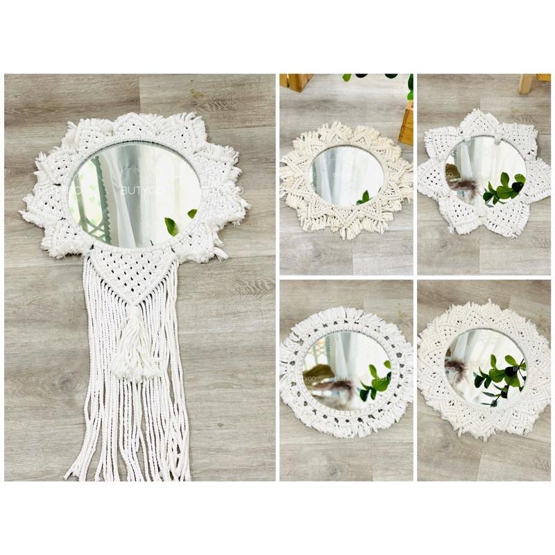 GƯƠNG MÂY,GƯƠNG MACRAME, GƯƠNG VIỀN GỖ DECOR TREO TƯỜNG