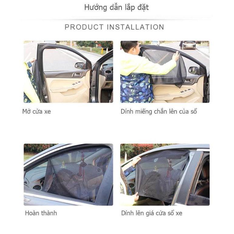Khuyến mãi - Tấm che nắng cửa sổ ô tô từ tính UV 100 bộ 2 cửa trước và 2 cửa sau