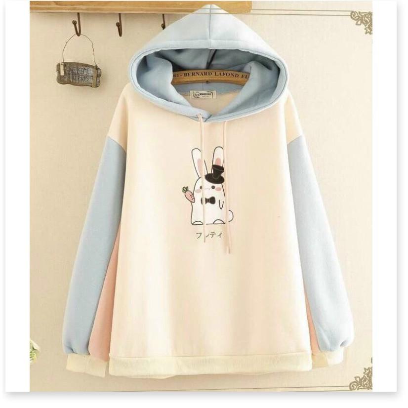 Áo khoác hoodies form rộng có mũ con thỏ cực đẹp , hot 2021 THỜI TRANG MỚI KINGSHOP79