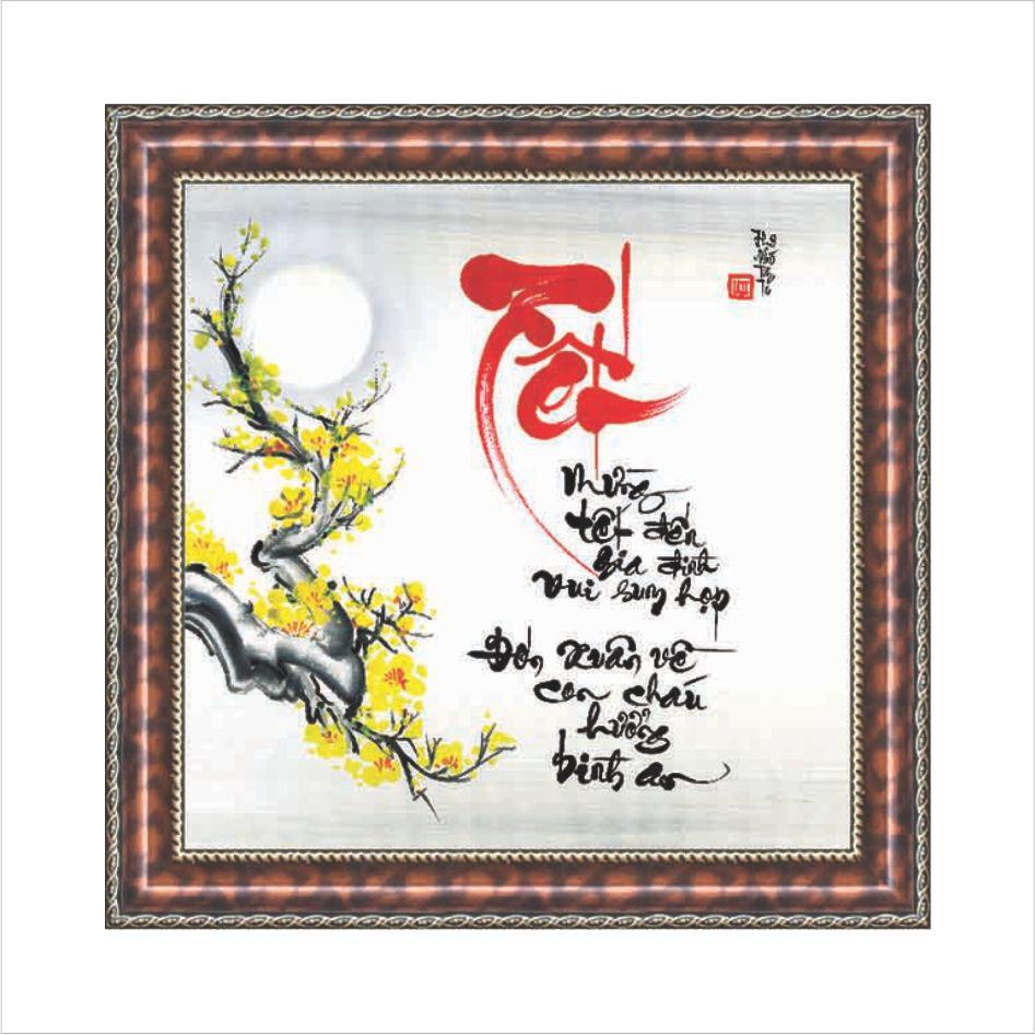 Tranh thư pháp chữ tết trang trí nhà cửa V44-16