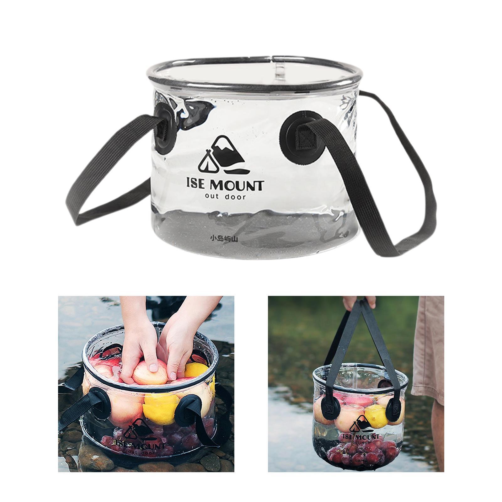 Collapsible Bucket with Handle Folding Water Bucket Camping Wash Tub Kitchen Portable Water Container Wash Basin for Cleaning Outdoor Hiking