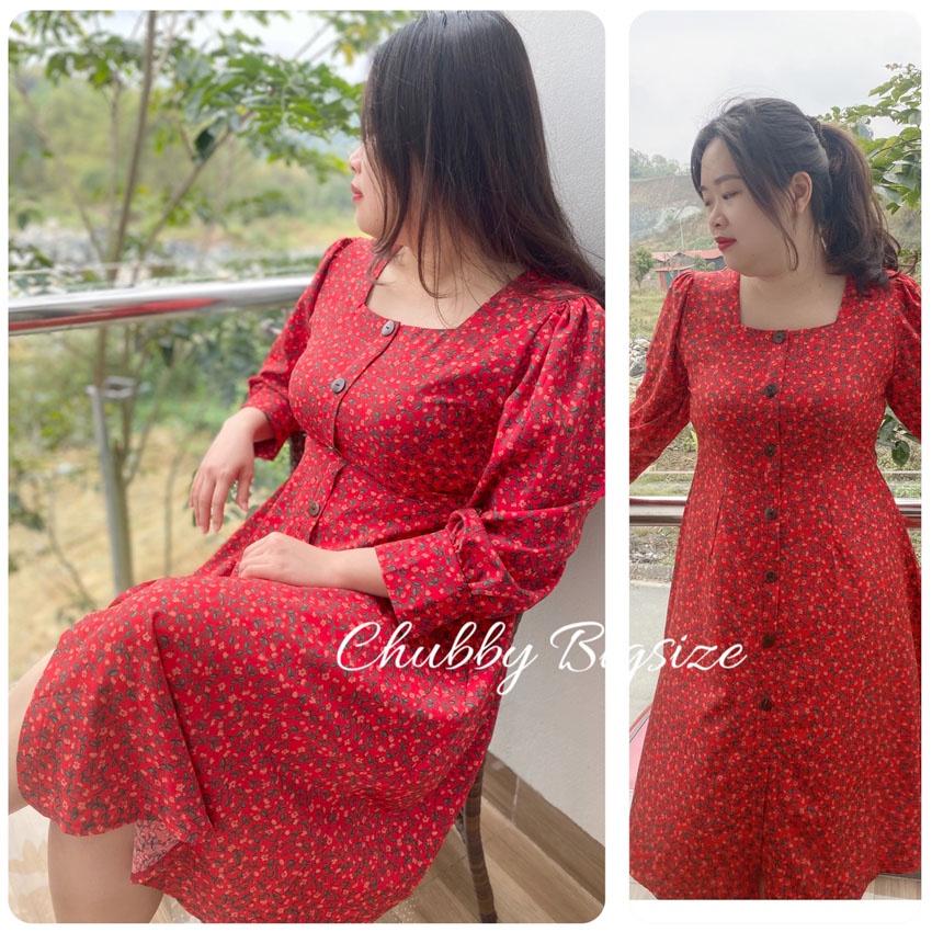 Đầm hoa Bigsize dài tay dáng dài chubbybigsize