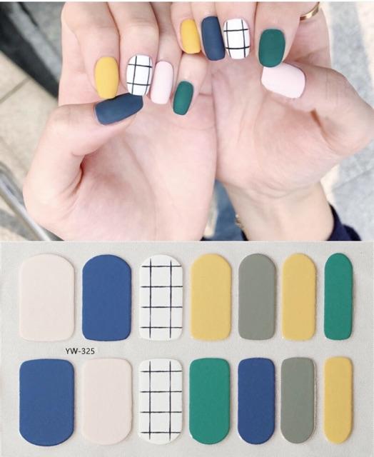 Set dán móng tay nails dán nghệ thuật nhiều màu - có ngay bộ móng đẹp trong 5 phút (Nail wraps / Nail stickers) CAM CAM
