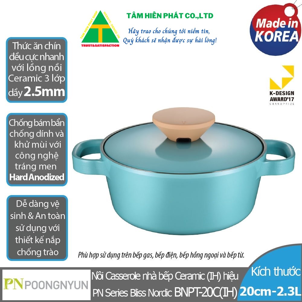 Nồi Ceramic Hard Anodized PoongNyun BNPT-20C(IH) - Size 20cm