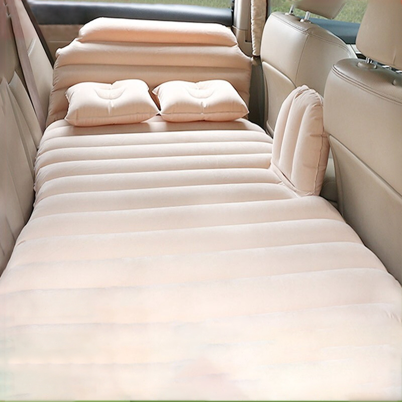 Giường đệm, nệm hơi thông minh du lịch có đầu giường cho ôtô, xe hơi + Kèm bơm điện vòi đa năng, gối hơi sử dụng được trên xe_INS09(Màu đen)