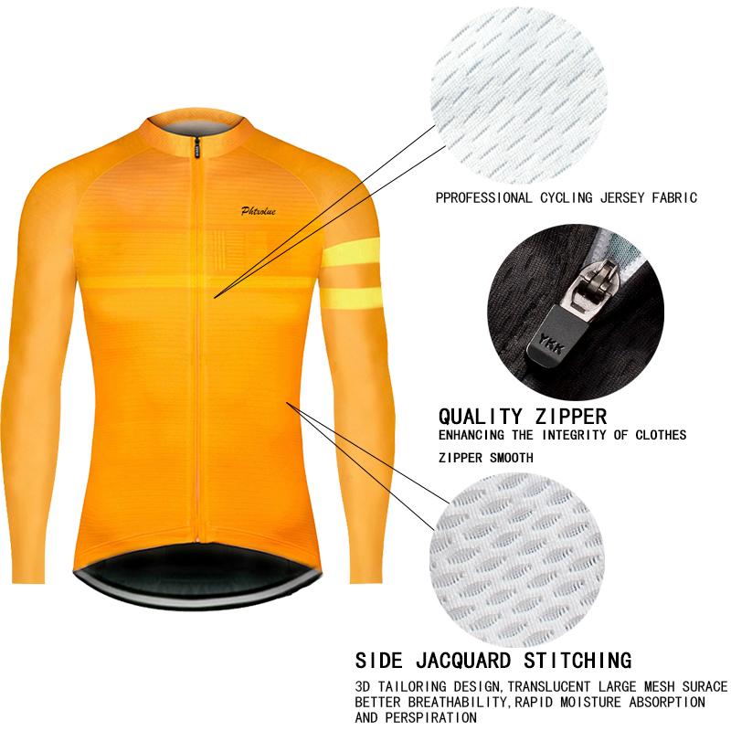 Phtxolue Tay Dài Đi Xe Đạp Bộ Nam Xe Đạp Quần Áo Thoáng Khí Mùa Thu Xe Đạp Áo Quần Áo Maillot Ropa Ciclismo Color: QY632-8 Size: XS