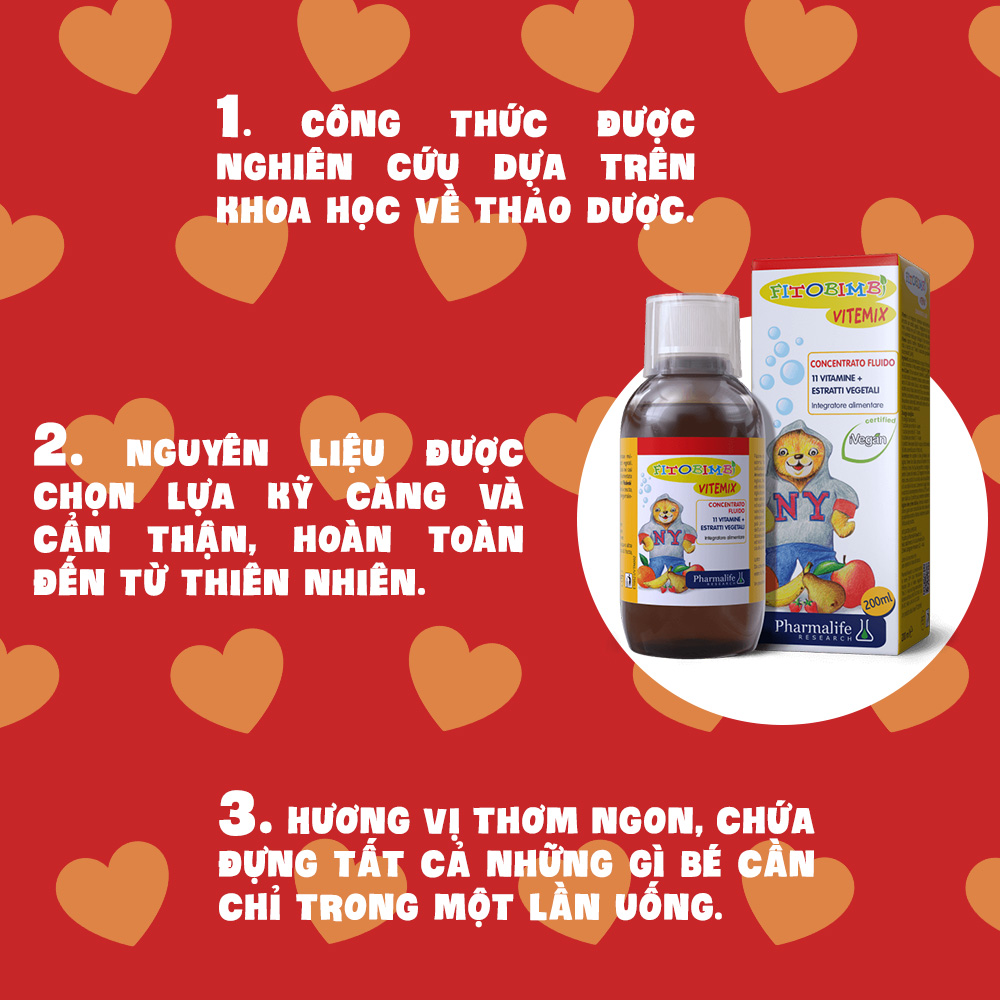 FITOBIMBI VITEMIX : SIRO THẢO DƯỢC CHUẨN HÓA CHÂU ÂU BỔ SUNG VITAMIN THIẾT YẾU, TĂNG ĐỀ KHÁNG CHO TRẺ EM