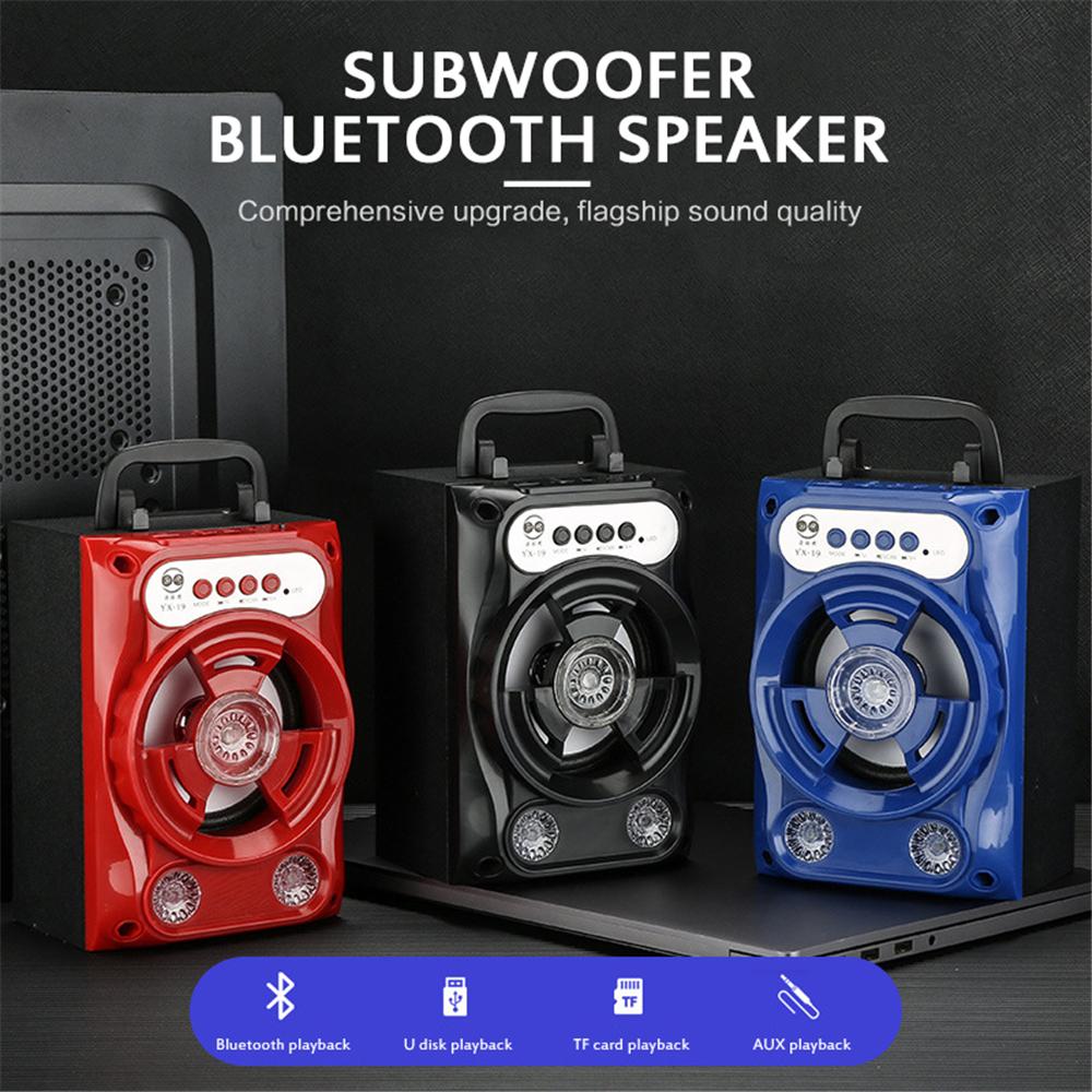 Loa bluetooth di động với mics subwefer led spofer stereo có thể sạc lại của nhóm karaoke có thể hỗ trợ TF USB FM Color: Black with mic