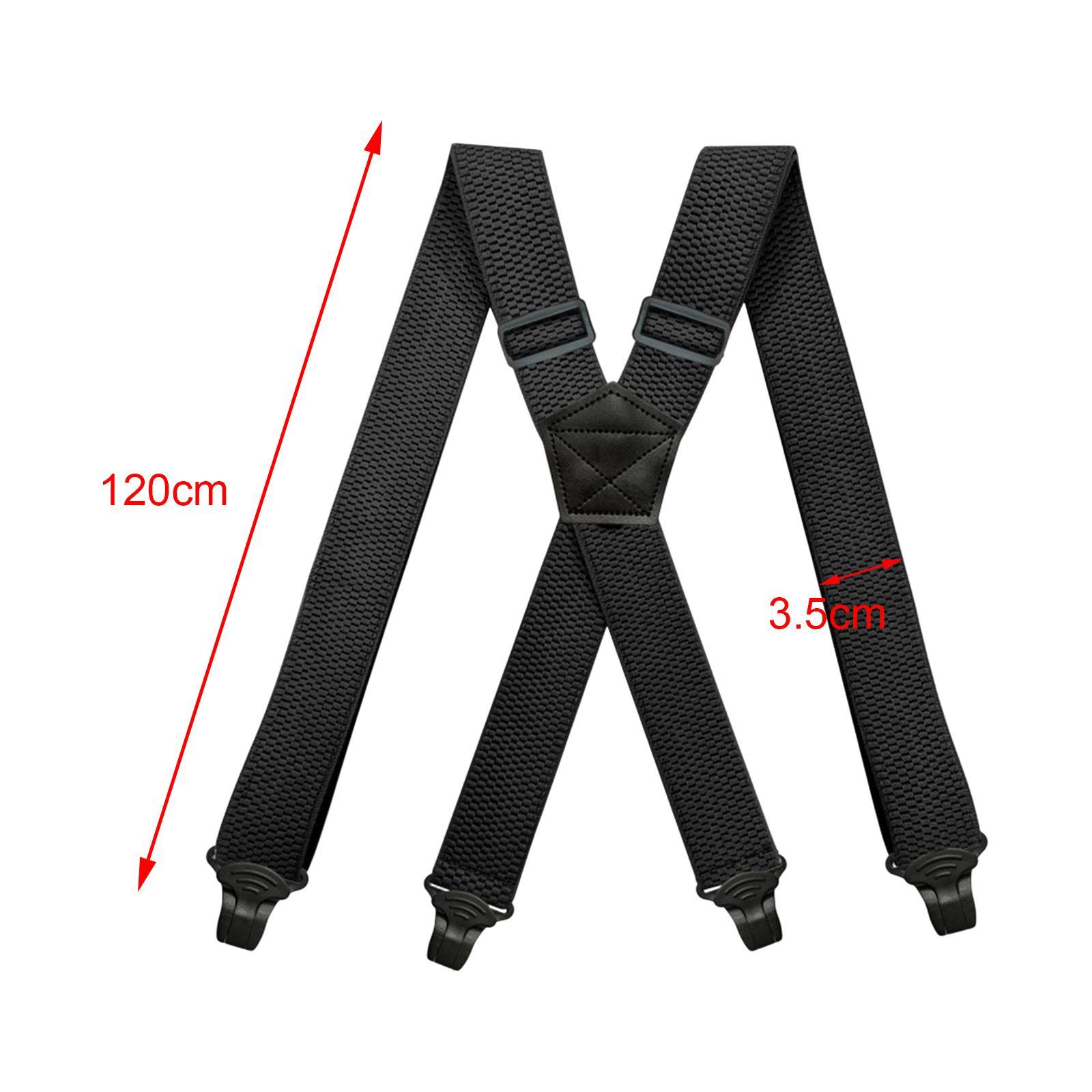 Mens Womens Suspender Elastic Straps Heavy Duty 4 Clips Trucker Suspenders Clothes Accessories
