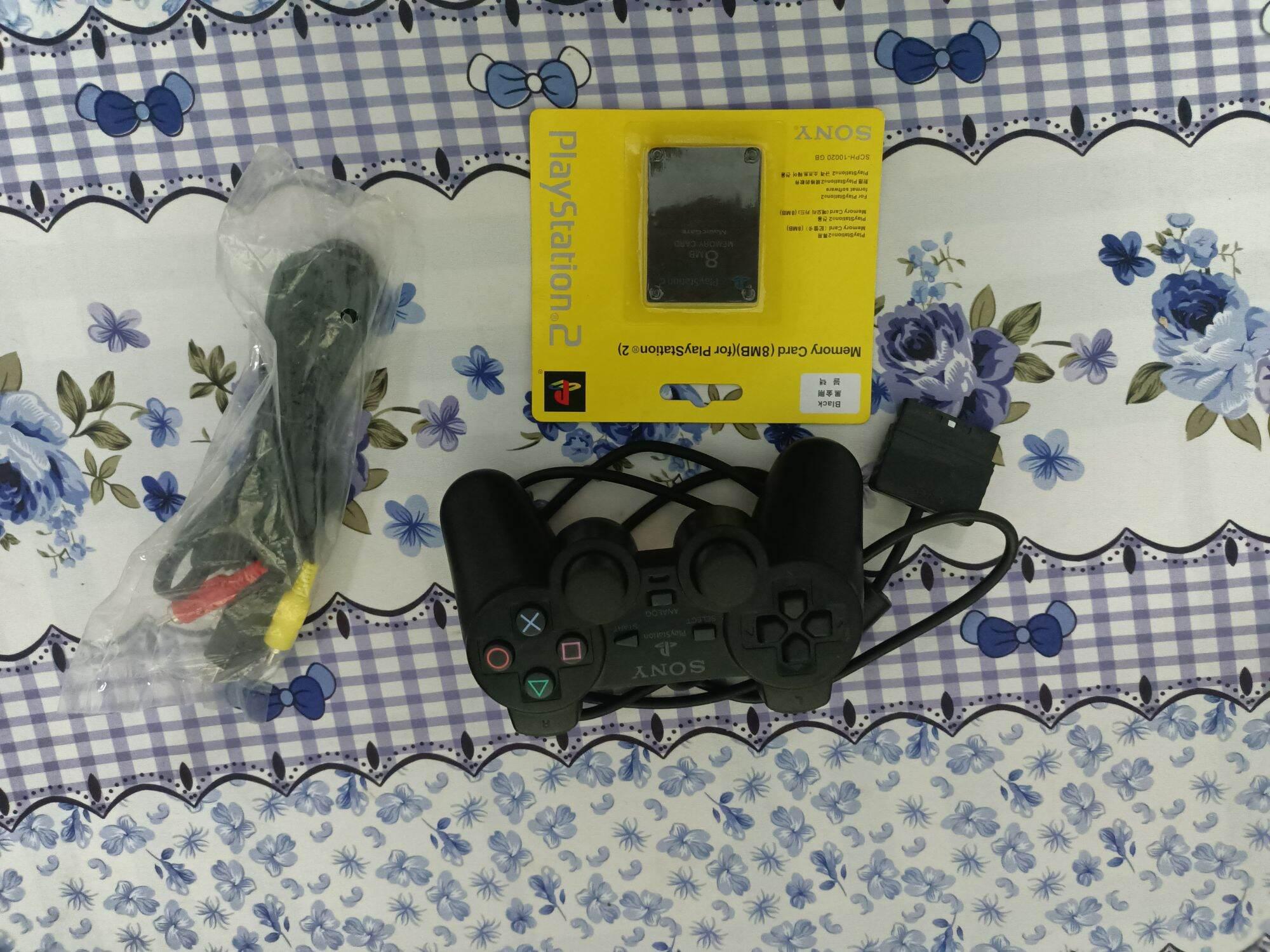 Combo Tay cầm + Thẻ save + Dây av cho Máy PS2