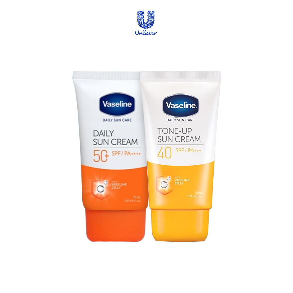 Bộ 2 kem chống nắng Vaseline 50ml : Daily và Tone-up