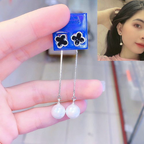 Bông tai bốn cánh Treo hạt Trai