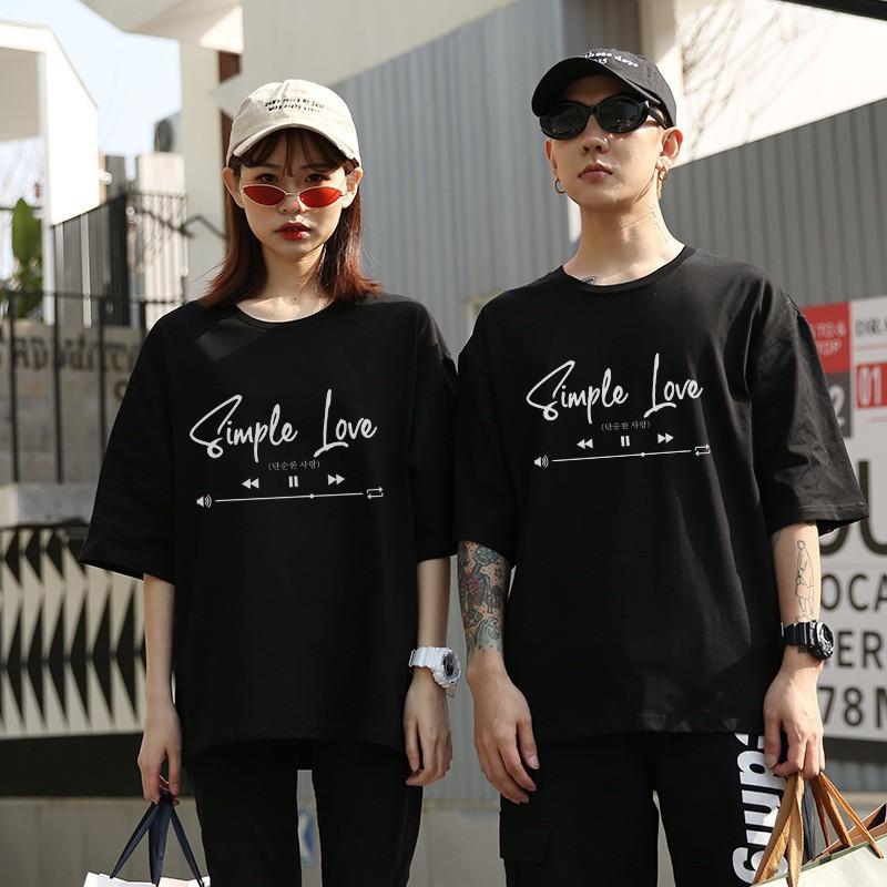 Áo phông nam nữ unisex tay lỡ thun form rộng teen cổ tròn oversize cotton SIMPLE giá rẻ basic đen trắng tee pull