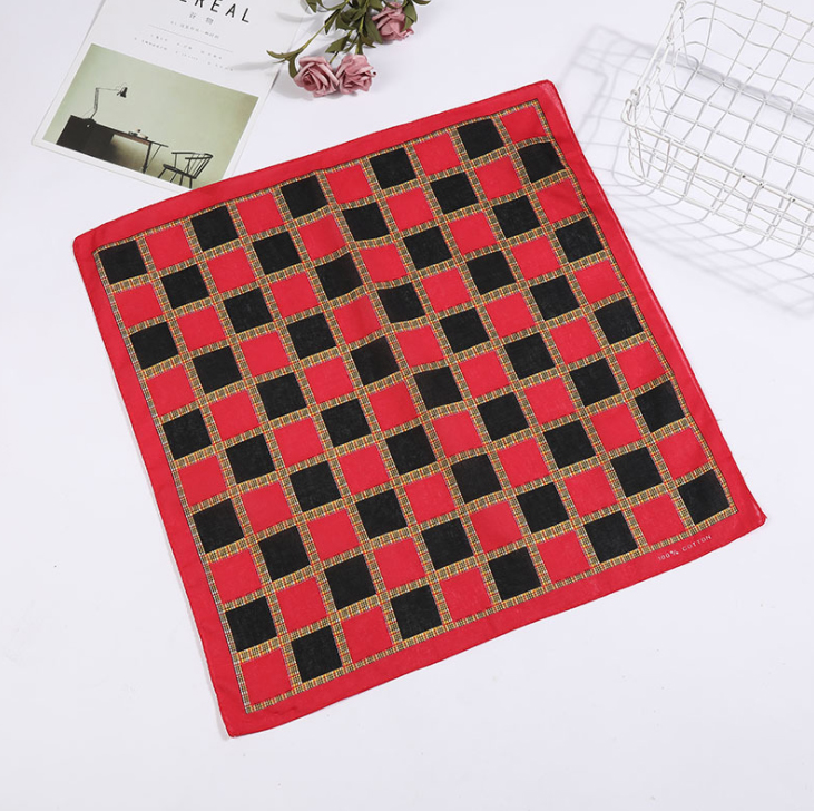 Khăn bandana turban kích thước 54x54cm nhiều mầu sắc - BDN07 Đen trắng