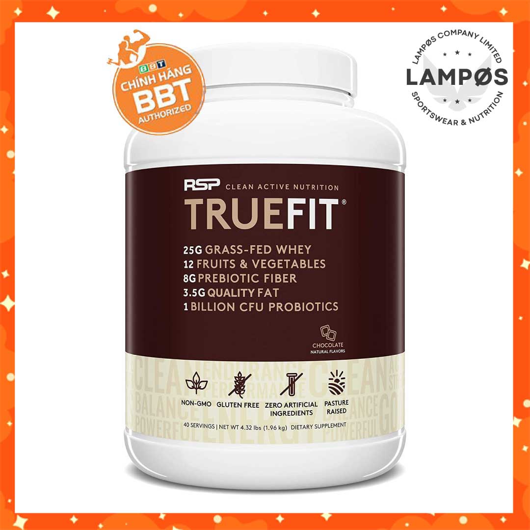 Combo RSP TrueFit Bữa Ăn Thay Thế Hỗ trợ giảm cân, Bổ Sung Đạm, Vitamin Khoáng Chất, Rau Củ Hữu Cơ, Men Tiêu Hóa, Không Chất Tạo Ngọt Nhân Tạo, 40 lần dùng - Tặng Kèm Giày Chạy Bộ THOL