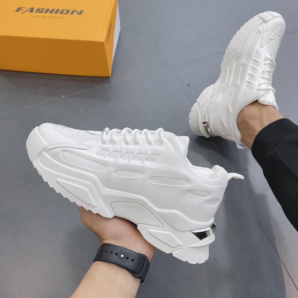 Giày thể thao nam, Giày sneaker nam độn full trắng CK2025