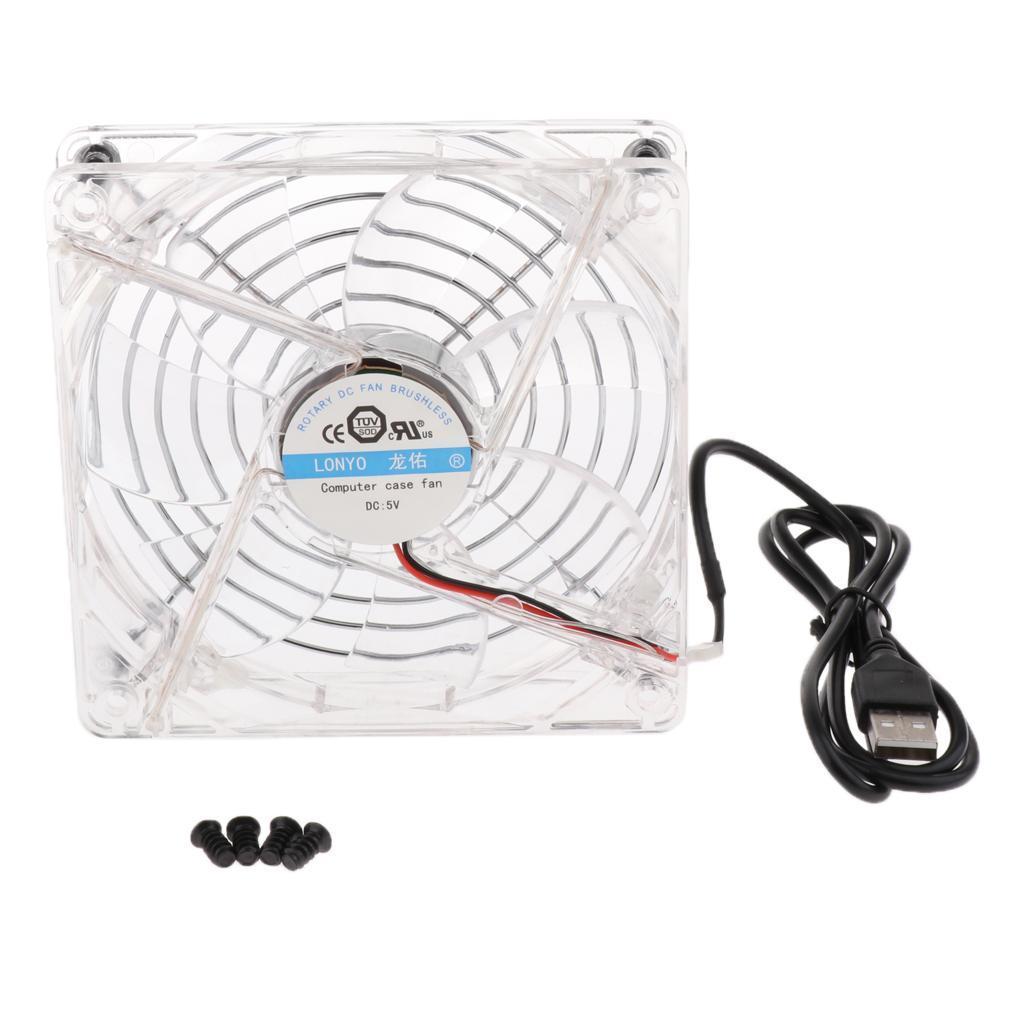 120mm 5V USB Fan Brushless Computer Cooling fan Blue Led