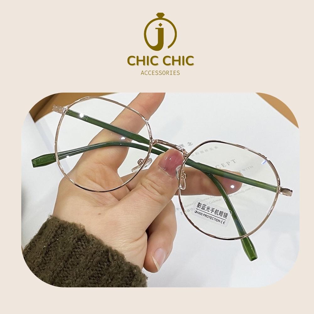 Mắt kính cận nam nữ, mát thời trang thay tròng được màu xanh | Mắt kính Chic Chic D10