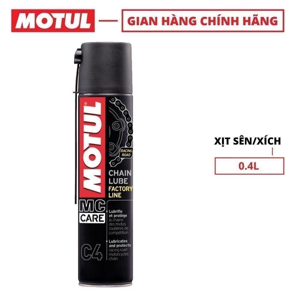 Chai Xịt sên / xích MOTUL MC Care C4 CHAIN LUBE Factory Line 0.4L